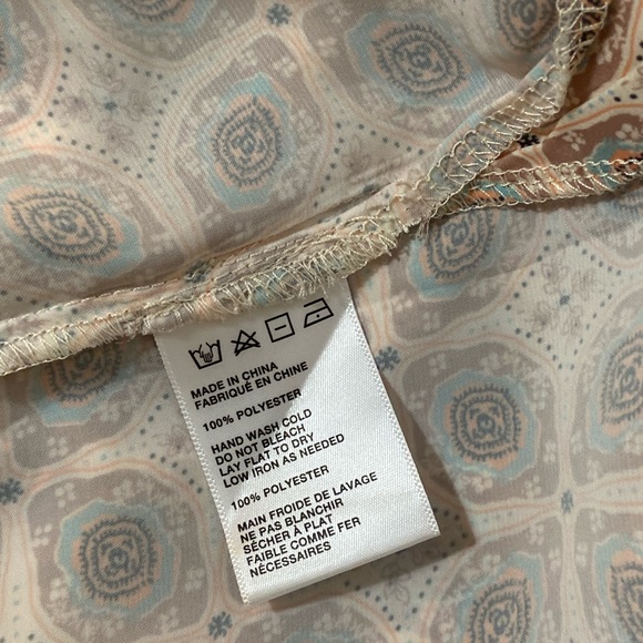 Free People  Tunic Size M Boho Oversized Long Sleeves Peach Colors - Picture 11 of 11